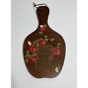 Vintage Wooden Kitchen Cutting Board Wall Décor w/ Applesauce Recipe